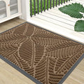 Colorxy Waterproof Doormat, Sturdy Natural Rubber Front Indoor Mat, Non Slip Low Profile Outdoor Door Mat, Stain and Fade Resistant Floor Mats, Easy Clean Patio Entry Mat, 30''x17'', Light Brown