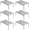 Redrubbit 6 Pack Large (15.7 x 9.4 Inch) Cabinet Storage Shelf Rack, Rustproof Kitchen Counter and Cabinet Shelf, Storage Rack Organizer for Kitchen, Fridge, Bathroom, Black