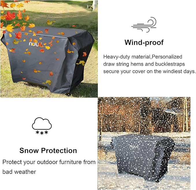 NUUK 20" x 42" Outdoor Grill Cart Prep Work Table Cover, Waterproof & UV Resistant Pizza Oven Stand Table Cover for Kitchen Island BBQ Worktable Protection