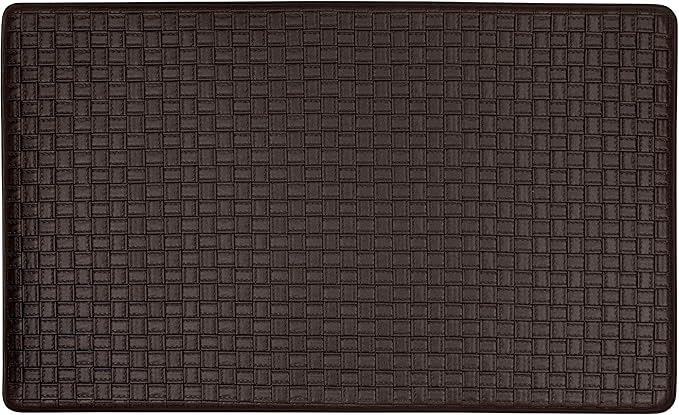 Achim Home Furnishings Woven-Embossed Faux-Leather Anti-Fatigue Mat - 18in x 30in - Black
