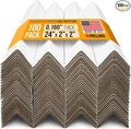24" x 2" x 2" Reinforced Cardboard Edge Protectors, White (Pack of 100) – 0.16" Thick Heavy-Duty Cardboard Corner Protectors for Shipping – American Quality V-Board Pallet Edge Guard