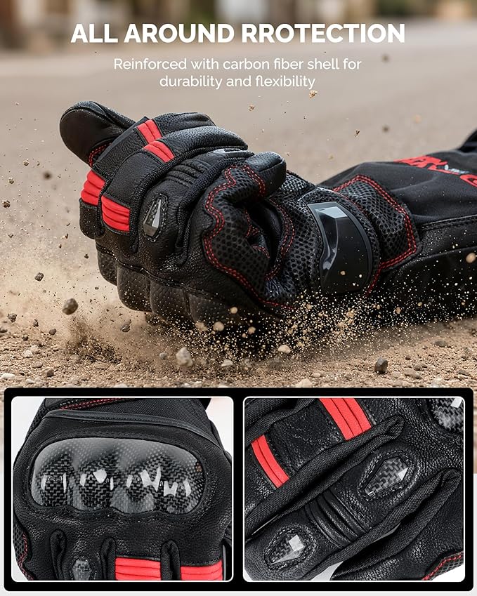 SAVIOR HEAT Heated Motorcycle Gloves for Men & Women, 7.4V 3000mAh Waterproof Heated Gloves with Rechargeable Battery Up to 10H for Winter Outdoor Riding, Cycling, Snowmobile