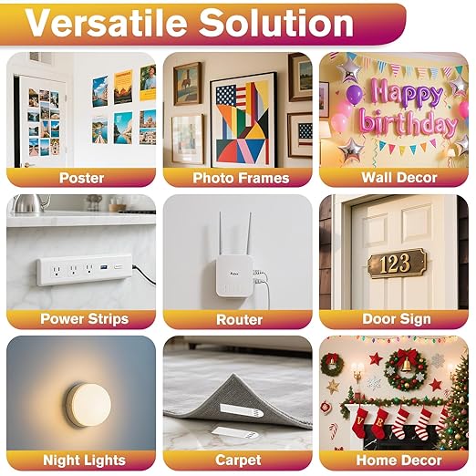 Picture Hanging Strips Heavy Duty XL 25 Pairs/50Strips, Damage Free Hanging Picture Hangers, Removable Adhesive Hook and Loop Wall Strips, Frame Stickers No Nails for Home Decor Wall Posters