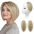 REECHO Clip in Hair Volumizer, Short Thick Clip in Hairpieces Adding Extra Hair Volume Extensions for Women with Thin Fine (Medium Blonde with Highlights, 8 Inch(Pack of 2))