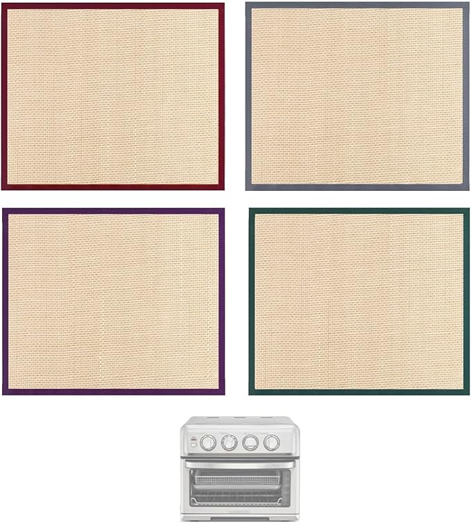 Reusable Silicone Liners For Cuisinart TOA-60 TOA-65 TOA-70 Air Fryer Toaster Oven, Accessories For Cuisinart Convection Toaster Oven basket（4 PCS ）