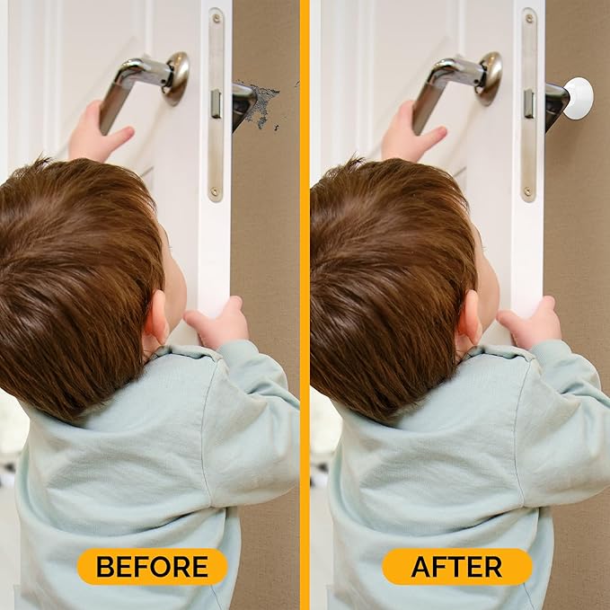 Ducki Door Wall Bumper Protector - Self Adhesive Stopping Shield Prevents Damage & Noise for Knob Handle, Refrigerators, Furniture Home or Office, Shock Absorbing, Discreet, Reusable - 4 Pack White