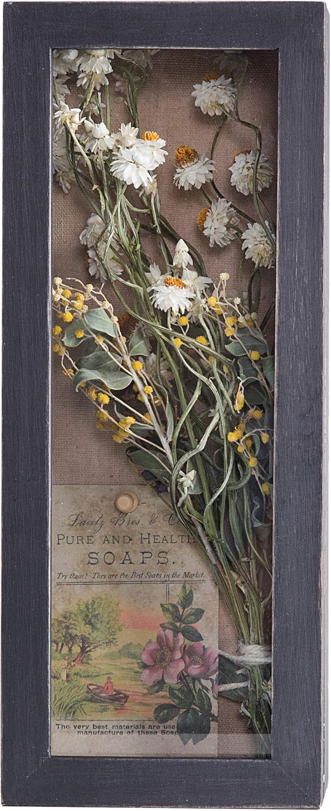 Freezing point Shadow Box Frame 5x12.5 Shadow Box Pin Display Case Cabinet Picture Frame with Linen Back Memorabilia Awards Medals Bouquet Badge Wedding Memory Box for Keepsakes Black Small Narrow