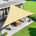 Amagenix Sun Shade Sail 9'X9'X9' Curved Edge Outdoor Shade Canopy Beige Breathable 95% UV Block Shade Cloth for Patio Garden Backyard (We Make Custom Size)