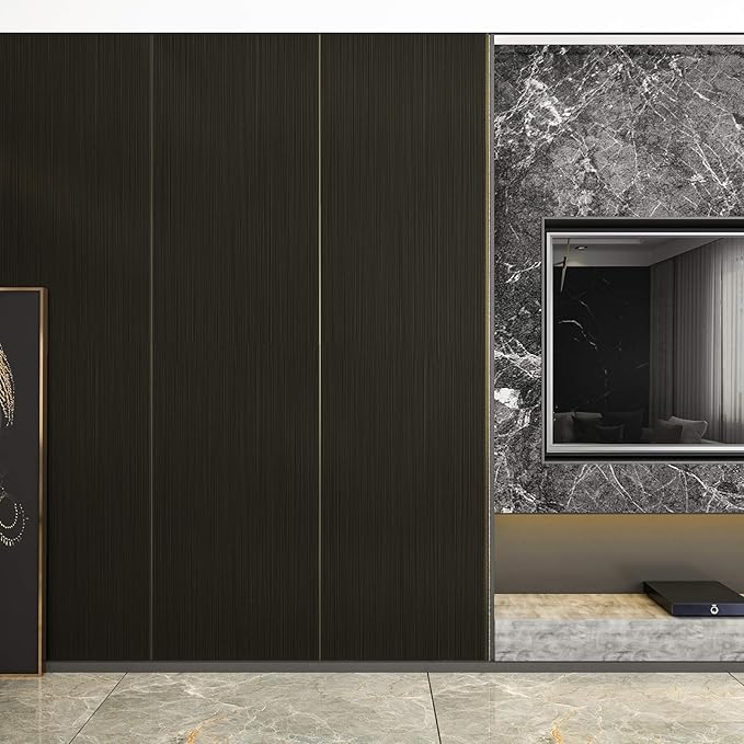 CRE8TIVE Bronze Black Brushed Stainless Steel Contact Paper 24"x354" Heat Resistant Metallic Wallpaper Peel and Stick Oil Proof Rust Resistant Self Adhesive Roll for Kitchen Appliances Stove Cabinets