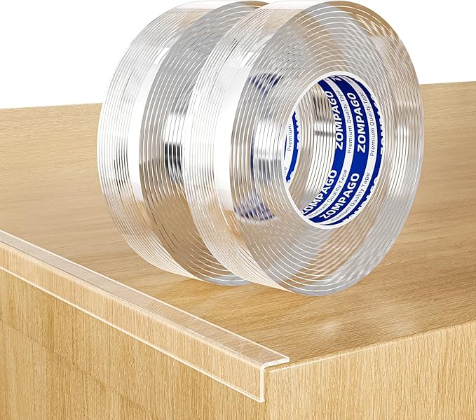Clear Baby Edge & Corner Protector Strip - 2 Rolls, 1.18 in × 13 FT Self-Adhesive Safety Bumper, Transparent Anti-Collision Guard for Table, Cabinet, Furniture & Wall | Baby Proofing Essential