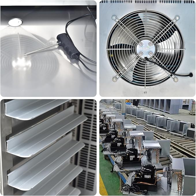 Kolice Commercial Heavy Duty 220Volts 15 Trays Blast Chiller& Freezer, Flash Freezer with Food Probe to Detect Cord Temperature of Food,Lowest temp: -40°F for Restaurants,Canteens,Schools,Hotels