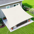 Amagenix Sun Shade Sail 8'X10' Curved Edge Outdoor Shade Canopy Cream Breathable 95% UV Block Shade Cloth for Patio Garden Backyard (We Make Custom Size)