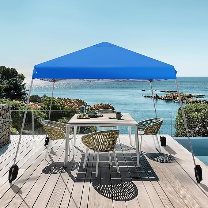 MFSTUDIO 12x12 Pop up Canopy Tent, Gazebo Shelter Sun Shade Canopies Patio Portable Popup Tents Easy Setup Waterproof with 9x9ft Top, for Beach,Parties,Picnics