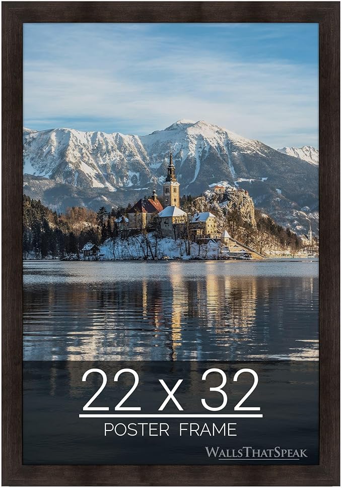 wallsthatspeak 22x32 Espresso Brown Picture Frame for Puzzles Posters Photos or Artwork