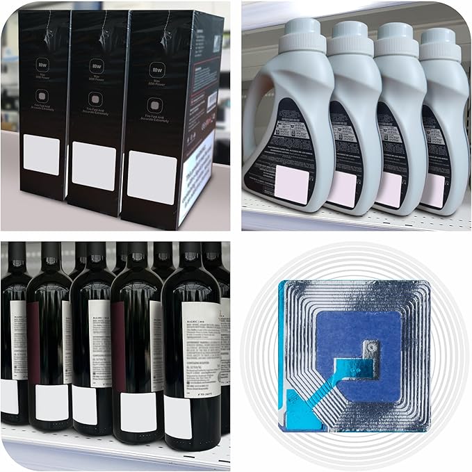 2000 Paper Security Labels 1.5 X 1.5 Inch RF 8.2Mhz White Checkpoint Compatible – Practical and Effective Anti-Theft Labels for EAS Loss Prevention Systems by Bullseye Protection