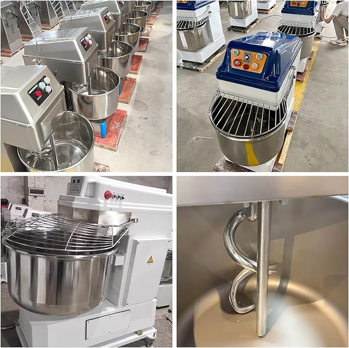 Commercial Dough Mixer Dual Rotating,21QT Two Speeds Mixing Dough Kneading Machine,Safety protection device & Timer Included,Electric Dough Kneading Machine for Restaurant Pizzeria