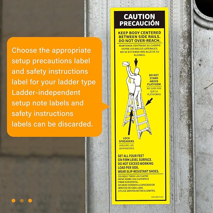 8 Pcs 250 LB Step Ladder Safety Labels Kits Compatible with Werner Ladder Safety Labels for All Type 1 250 Load Capacity Stepladders, Fiberglass Ladder Weight Stickers