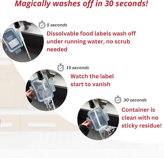 2x3 Dissolvable Food Labels, 250 Label Stickers, Bottle Labels for Storage Bins, Sticker Labels for Food containers, (250, Blank)