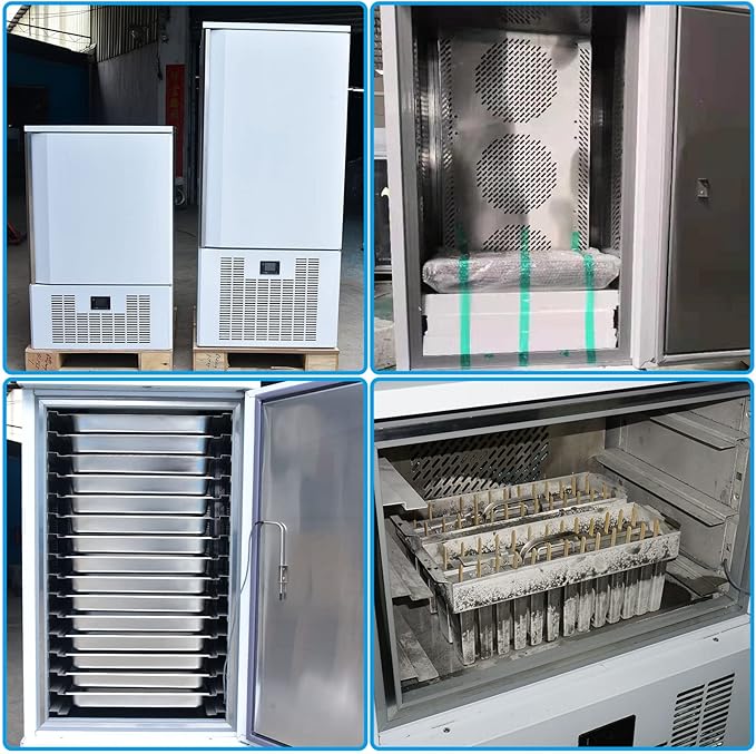 Kolice Commercial 15 Trays Blast Chiller,Chest Freezer,Blast Freezer,220V,1800W,-40°F to +37.4°F for Restaurants,Schools,Bars,Hotels,Canteens to Preserve Hard Ice Cream,Chicken,Sea Food,Dessert,etc