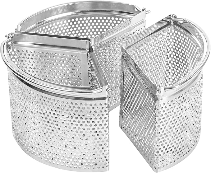 Restaurantware Steamer Basket for Cooking Pot 3-Piece Stainless Steel Trio Separator Perforated Steam Basket Divider for Cooking Veggies, Dumplings, Eggs, Seafood, Pasta, Pressure Cooker