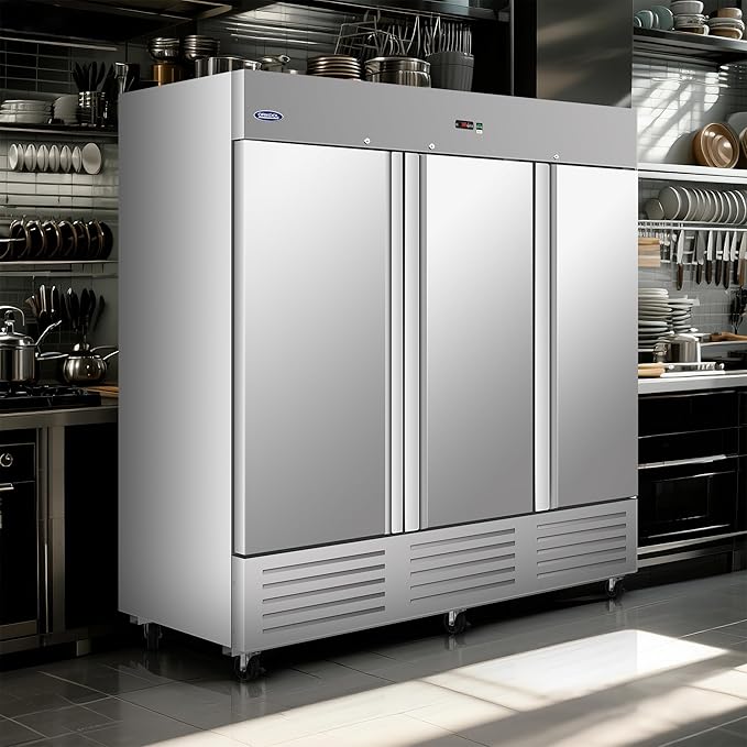 81" W Commercial Refrigerator 3 Door, 72 Cu.ft Commercial Fridge, Stainless Steel Reach-In Refrigerator Upright, ETL Approved for Restaurant, Bar, Shop
