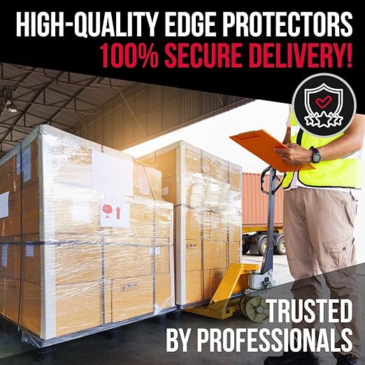 Extra-Wide 48" x 3" x 3" Reinforced Cardboard Edge Protectors (Pack of 12) – 0.225" Heavy-Duty Thickness – Cardboard Edge Protectors for Shipping – American Quality Pallet Edge Protector