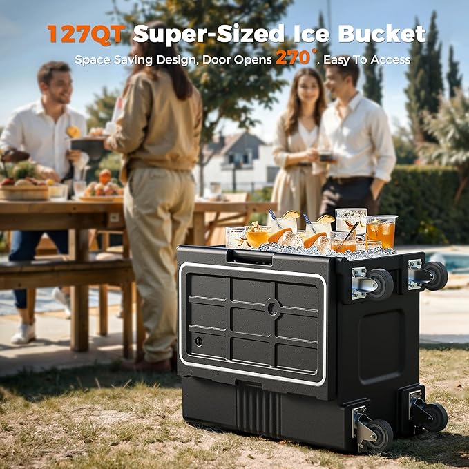 127QT Non-Electrical Catering Food Warmers with Casters, 304 Stainless Steel Latch & Door Shaft, Insulated Food Carrier for 8 Full-Size Pans(NOT Included), Food Warmer Hot Boxes for Catering