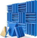 12 Pack Sound Proof Foam Panels for Walls, 12" x 12" x 2" Self-Adhesive Acoustic Panels, High-Density Soundproof Wall Panels for Studio Home and Ceilings (Blue)