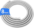 8FT Stainless Steel Braided Water Supply Line for Dishwasher, Brass 3/8 Inch Compression x 3/8 Inch Compression Connections, Food Grade PEX Inner Tube Water Hose