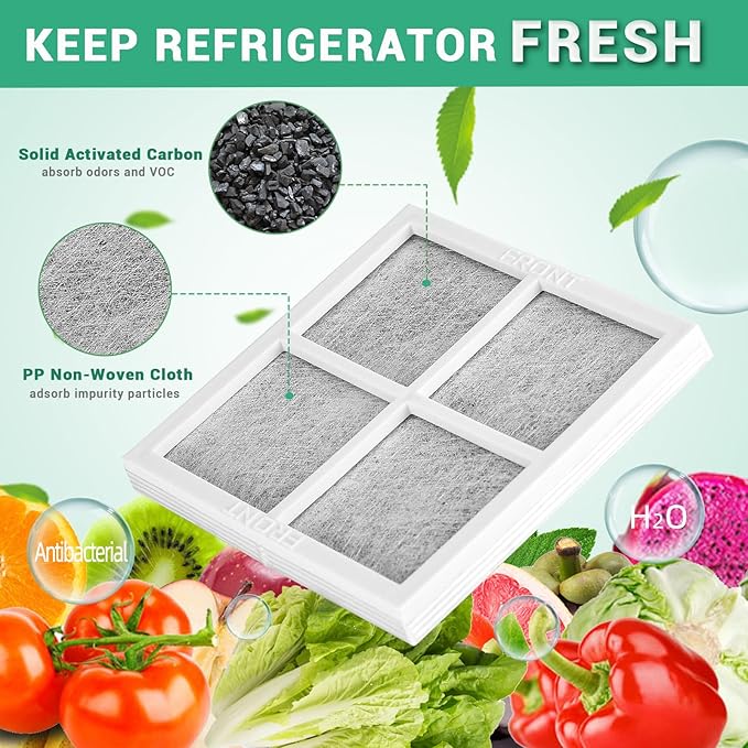 3 Pack Refrigerator Air Filter Replacement, Compatible with LG LT120F and Kenmore Elite 469918, 9918, ADQ73214402, ADQ73214403, ADQ73214404, LMXS30776S