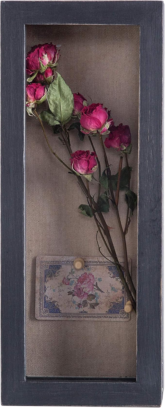 Freezing point Shadow Box Frame 5x12.5 Shadow Box Pin Display Case Cabinet Picture Frame with Linen Back Memorabilia Awards Medals Bouquet Badge Wedding Memory Box for Keepsakes Black Small Narrow