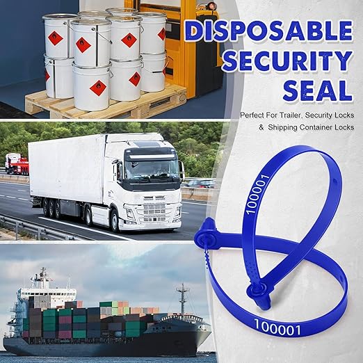 Roowest 1000 Pcs Plastic Truck Trailer Door Seals, Tamper Evident Security Tags, Numbered Safety Disposable Locks for Container Logistics Transport Package Shipping(Blue)