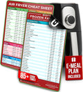 Cathy Yoder's Air Fryer Cheat Sheet Set, Air Fryer Accessories, AirFryer Cooking Guide Magnetic Cheat Sheet, AirFryer Cook Times Chart Magnet, Internal Food Temp for 80+ Popular Foods - Red