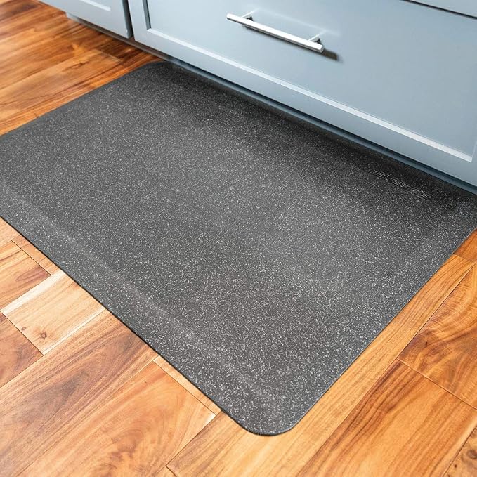 WellnessMats Anti-Fatigue Granite Motif Kitchen Mat, 36 Inch by 24 Inch, Steel