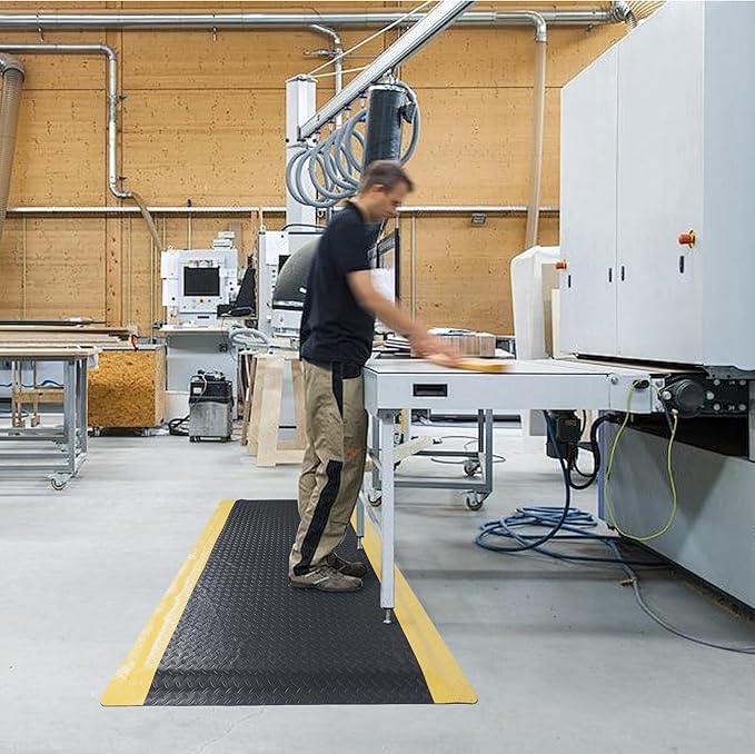 Nisorpa Anti Fatigue Mats Industrial 2' x 6' Ergonomic Standing Mat 15/16" Extra Thick Cushioned Shop Floor Mats Kitchen Mats Heavy Duty Commercial Diamond Plate Support for Leg & Back Pain