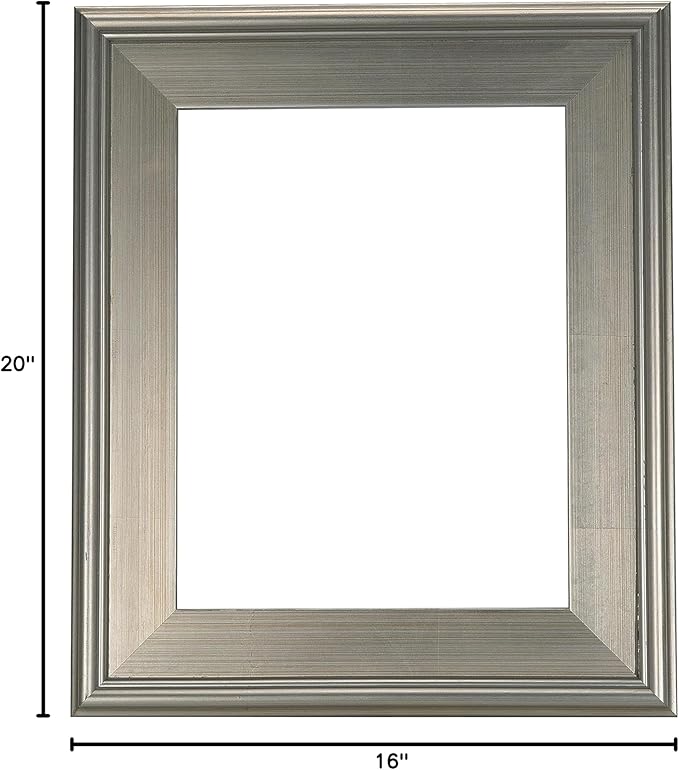 Creative Mark Plein Air Style Frame, Hand Leafed Silver, 16x20-2.75" Wide Moulding with 1/2" Rabbet Depth, Open Back W/O Glazing, Museum Quality, For Art Panels, Stretched Canvas, Pictures & More