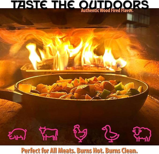 Pizza Oven Wood Kiln Dried Mini Split OAK 8" inch Long Pizza Wood for Cooking, Grilling or Smoking 1,248 cu. in. of Oak Wood for Mini Wood Stove Cooking Wood, Smoking Wood