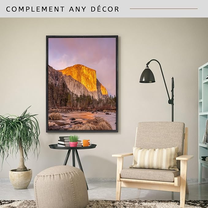 Canvas Floater Frame for 14x18 Canvas Prints Fits 1.25 Inch Deep Canvas Walnut Floating Frame for Modern Wall Art and Gallery Display