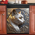 Metal Cat Dishwasher Cover Magnet Kitchen Decor 23x26 Inch Funny Cat Dishwasher Magnet Cover Front Door Panel Decal Sticker for Country Farmhouse Fridge Door Kitchen Decoration