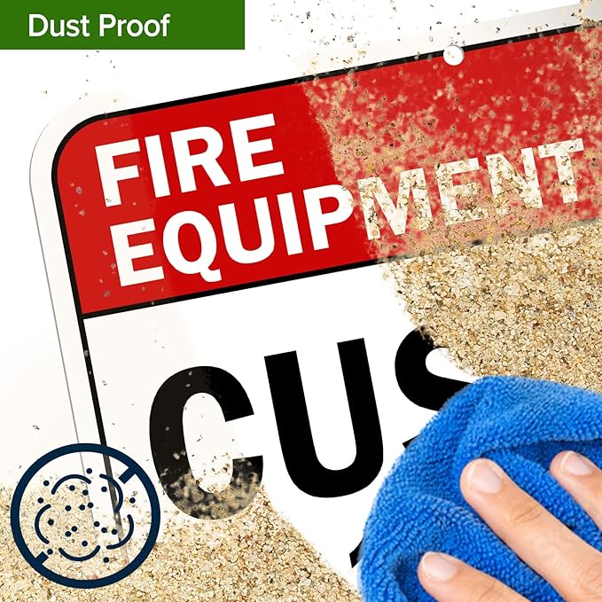 Custom Fire Equipment Sign, Ansi Sign, Osha Compliant, 12x16 Inches, Post Holes, Rust Free .040 Aluminum, Fade Resistant, Indoor/Outdoor Use, Made in USA by My Sign Center