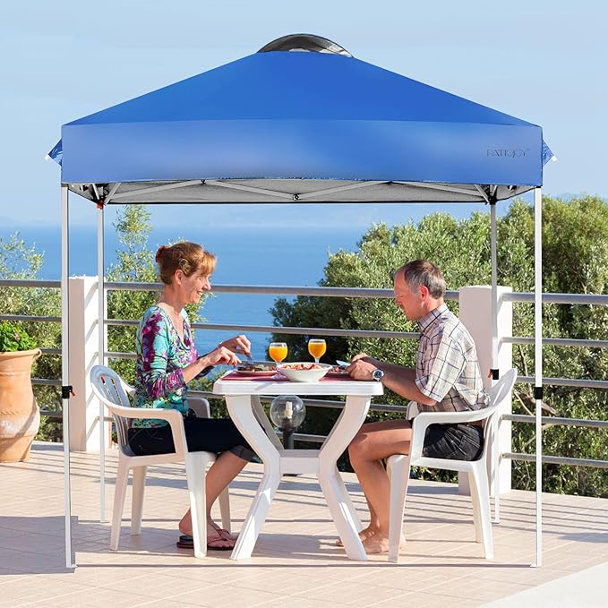 Tangkula Outdoor Pop-up Canopy Tent, 6.6 x 6.6 FT Height Adjustable Commercial Instant Canopy w/Portable Roller Bag, 4 Weight Bags, Outdoor Camping Sun Shelter for Camping, Party
