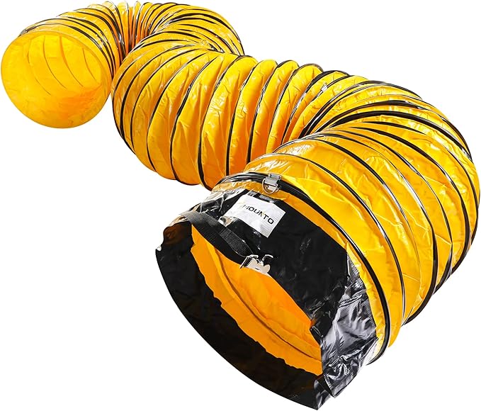 MOUNTO 25FT PVC Flexible Duct Hosing for Exhaust Fan (16inch w/o Bag)