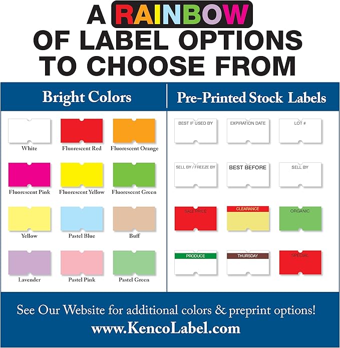 Kenco BK 1 Line Price Gun Kit - Includes 6,000 Labels, 2 Ink Rollers, Label Scraper - 8 Digit Labeler for Pricing, Dating, and Coding (BK-1 KIT Standard)