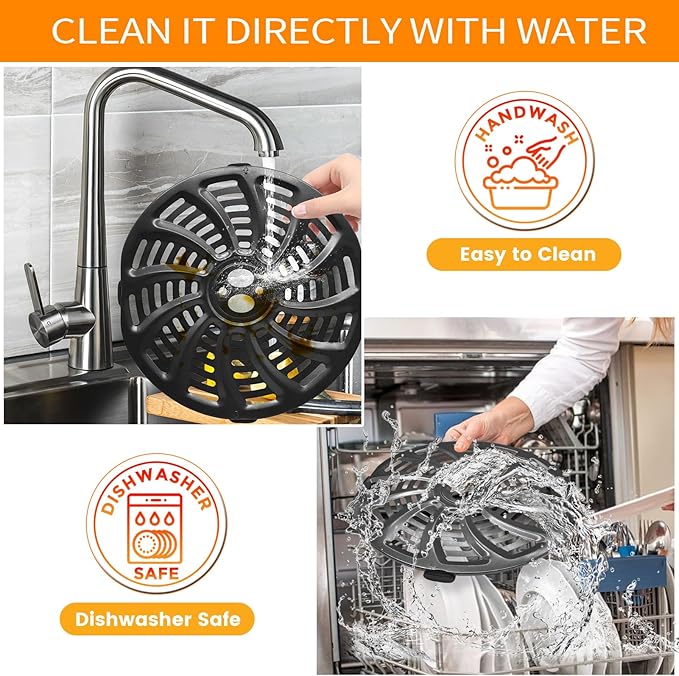 GWY Air Fryer Grill Pan for Gourmia GAF536 GAF556 GAF566 5QT Air Fryer, 8.8''×8.4'' Nonstick Air Fryer Replacement Tray Parts Rack Basket Accessories Grill Plate Crisper Plate with Rubber Bumpers