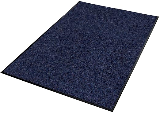 Guardian 94020420 Platinum Series Indoor Wiper Floor Mat, Rubber with Nylon Carpet, 2'x4', Blue