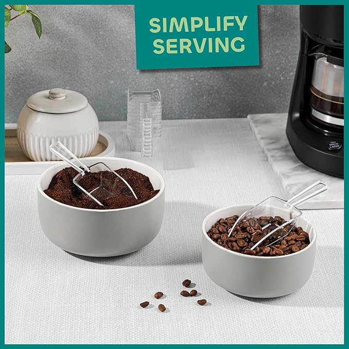 24-Mini Clear Acrylic Plastic Scoops for Candy - Ice Cream Bar, Jars, Containers, Coffee, Flour, Dessert Toppings, Buffets, Kitchen, Weddings, Parties & Concessions, Candy Buffet, 5.5" Candy Scoops