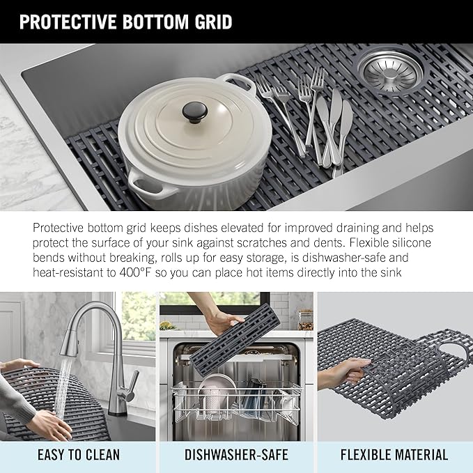DELTA FAUCET Delta Lenta 30-inch Retrofit Farmhouse Apron Front 16 Gauge Stainless Steel Single Bowl Kitchen Sink for Undermount/Drop-In Installation with Accessories, 95J132-T30S-SS