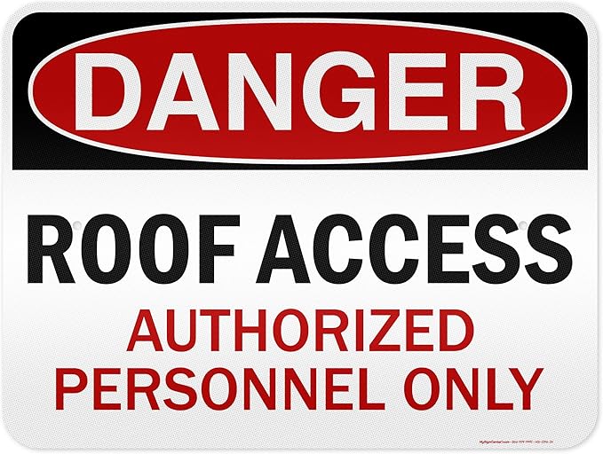 Danger Roof Access Authorized Personnel Only Sign, 18x24 Inches, 3M EGP Reflective, Rust Free .080 Aluminum, Fade Resistant, Made in USA by My Sign Center
