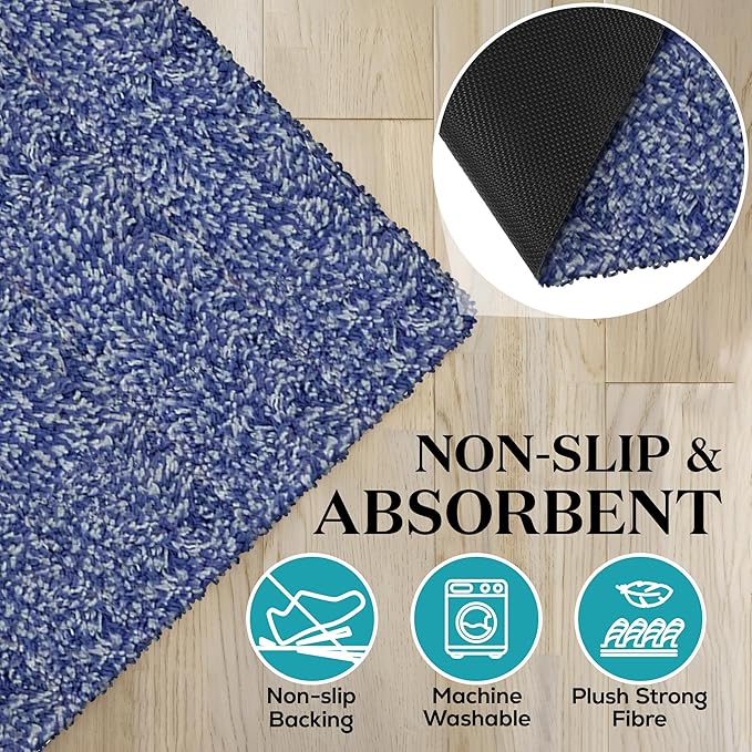 Premium Microfiber Indoor Door Mat – 20"x30" Washable Entry Mat, Non-Slip, Waterproof Backing, Super Absorbent, Low Profile Entryway Doormat for Indoor Entrance