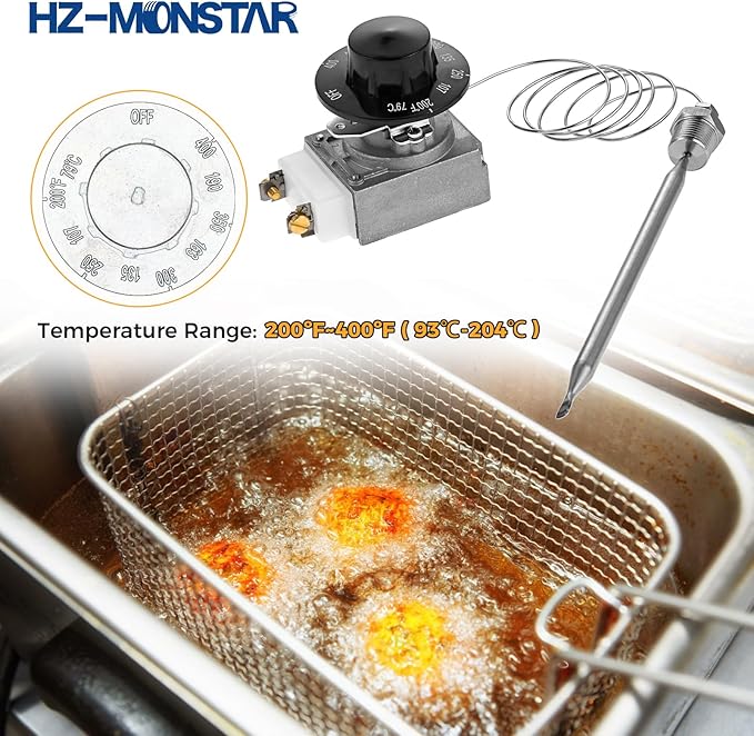 RX-2-24 Thermostat for Deep Fryer, Minivolt Thermostat Control for Fryer 3/8" Mpt Stuff Box Compatible with ADCRAFT Parts Fits Gas Fryer Adcraft Atosa 301030004 Robertshaw 5300-402 200-400F